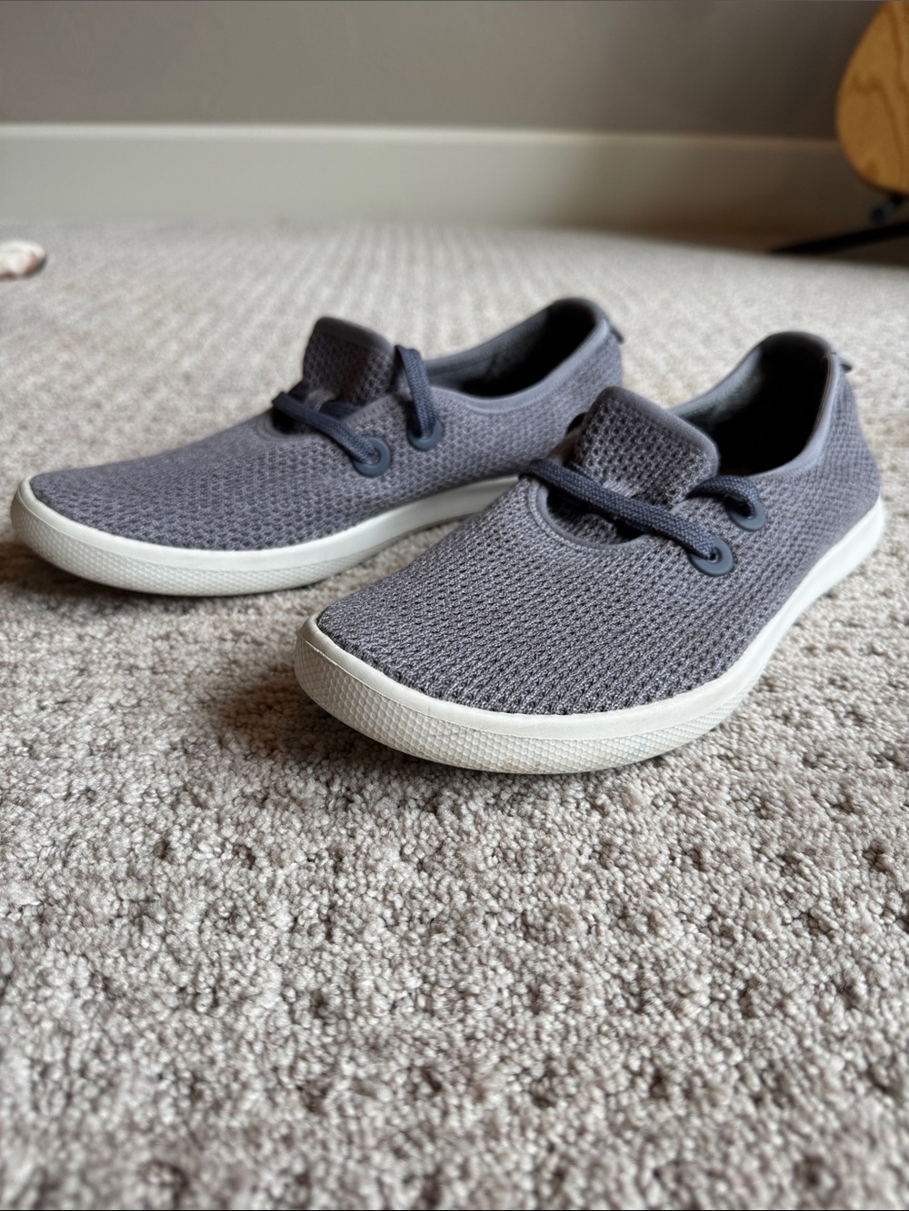 allbirds Grey Knit Slip-On Sneakers with White Soles